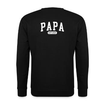 Papa Est. 2026 Father since 2026 Expectant Dad 2026 - Unisex Sweatshirt - black - Back - Alina (178cm)