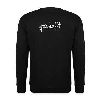 geschafft! Ziel erreicht Geschenkidee Prüfung - Unisex Pullover - Schwarz - Hinten - Michal (187cm)
