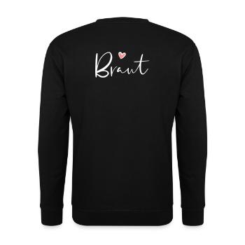 Braut Herz Junggesellinnenabschied Geschenk - Unisex Pullover - Schwarz - Hinten - Michal (187cm)