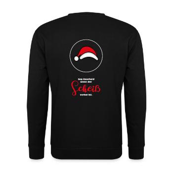 Scheiss Weihnachten Anti Hasser Geschenk hassen - Unisex Pullover - Schwarz - Hinten - Alina (178cm)