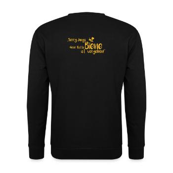 Junggesellenabschied flotte Biene - Unisex Pullover - Schwarz - Hinten - Michal (187cm)