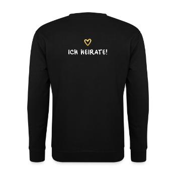 Ich heirate Herz gold Hochzeit Geschenk - Unisex Pullover - Schwarz - Hinten - Alina (178cm)