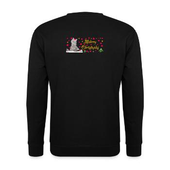 Kultiger Wolf Weihnachten, MÄHrry Christmähs Stern - Unisex Pullover - Schwarz - Hinten - Alina (178cm)
