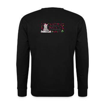 Cult Wolf Christmas, MÄHrry Christmäh’s Heart - Sweat-shirt Unisexe - noir - Dos - Alina (178cm)