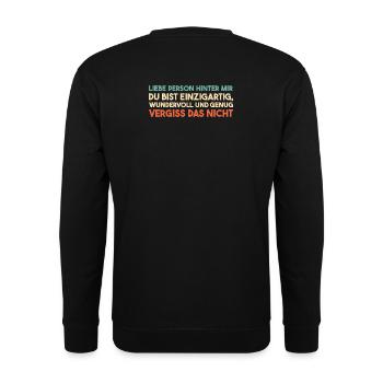 Dear Person Behind Me Liebe Person Hinter Mir - Unisex Pullover - Schwarz - Hinten - Michal (187cm)