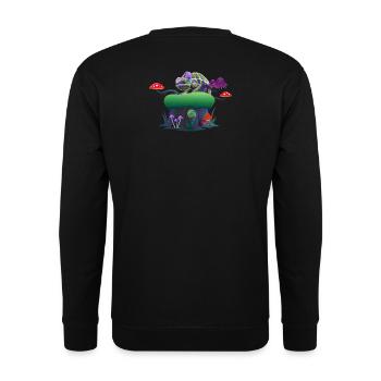 Neon Chameleon on Mushroom Rock - Unisex Sweatshirt - black - Back - Alina (178cm)