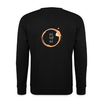 Viel hilft viel! Das must have für Kaffeeliebhaber - Unisex Pullover - Schwarz - Hinten - Alina (178cm)