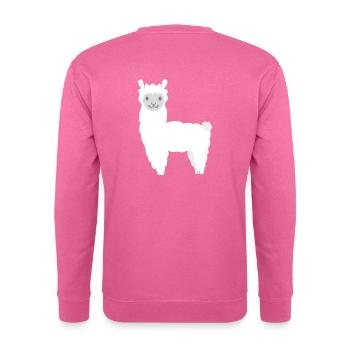 Alpaga Llama peluche alpaga mignon zoo animal - Sweat-shirt Unisexe - rose - Dos