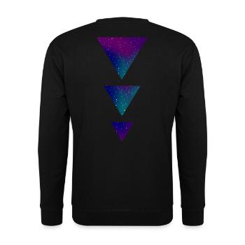 Galaxy Triangles - Unisex Pullover - Schwarz - Hinten - Alina (178cm)