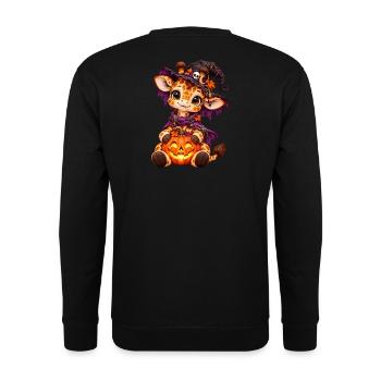 Gir'Halloween süße Giraffe - Unisex Pullover - Schwarz - Hinten - Michal (187cm)