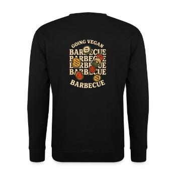 Vegan Barbeque - Unisex Pullover - Schwarz - Hinten - Alina (178cm)