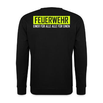 Fire Department One For All For A Gift - Unisex Sweatshirt - black - Back - Alina (178cm)