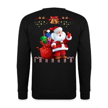 Père Noël avec des cadeaux - Sweat-shirt Unisexe - noir - Dos - Michal (187cm)