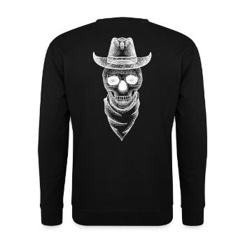 Cow-boy à tête de mort - Sweat-shirt Unisexe - noir - Dos - Alina (178cm)