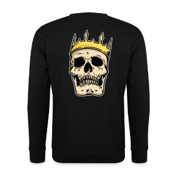 King Skull Fantasy Horror Gothic Dark King Dark - Unisex Sweatshirt - black - Back - Alina (178cm)
