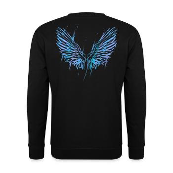 BLUE ANGEL WINGS - Energy angel wings back - Unisex Sweatshirt - black - Back - Alina (178cm)