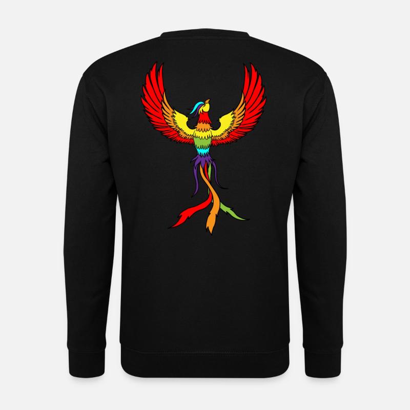 Phoenix Bird Drawing Birds Feathers - Unisex Sweatshirt - black