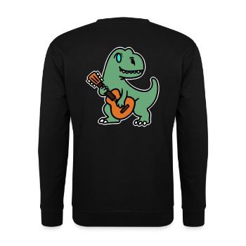 Gitarre Gittarist Dino Musik Musikschule - Unisex Pullover - Schwarz - Hinten - Alina (178cm)
