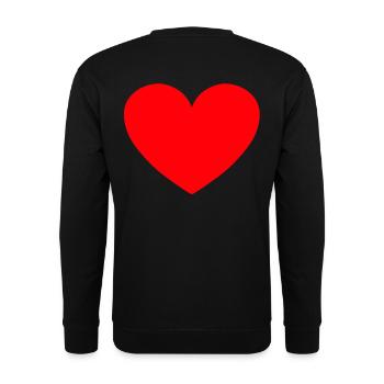 Coeur Cœurs Amour Romance Couple Couple - Sweat-shirt Unisexe - noir - Dos - Michal (187cm)