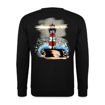 Albatrosse Möwen Leuchtturm Küste Seemöwen Ahoi - Unisex Pullover - Schwarz - Hinten - Michal (187cm)