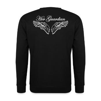 Partnerlook Schutzengel Mann - Unisex Pullover - Schwarz - Hinten - Alina (178cm)