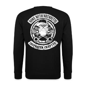 Sons with arthritis white retro men son biker - Unisex Sweatshirt - black - Back - Alina (178cm)