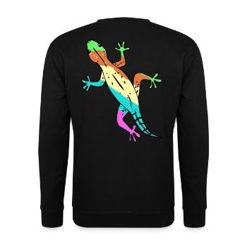 Eidechse Gecko Zoologie Wildtiere Lurch Amphibie - Unisex Pullover - Schwarz - Hinten - Alina (178cm)