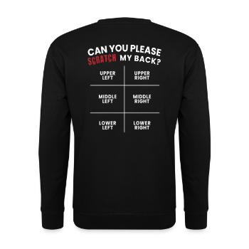 Can You Scratch My Back Back Scratch Massage Fun - Unisex Sweatshirt - black - Back - Alina (178cm)