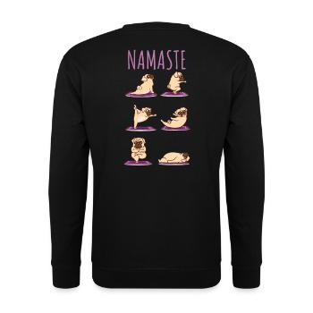Mops chien chien chiots yoga gymnastique cadeau - Sweat-shirt Unisexe - noir - Dos - Michal (187cm)