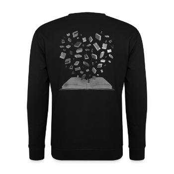 Flying Books - Flying Books - Heart Shape - Unisex Sweatshirt - black - Back - Alina (178cm)