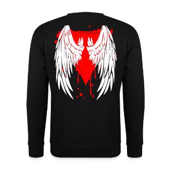 2reborn wings wings angel devil hell - Unisex Sweatshirt - black - Back - Alina (178cm)