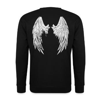 2reborn angelwings angelangel angel angel grey - Unisex Sweatshirt - black - Back - Alina (178cm)