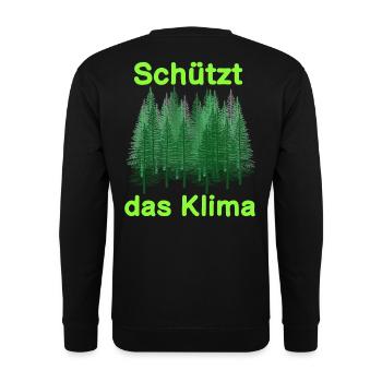Wald Natur Wildnis Bäume Klima Naturschutz Co2 - Unisex Pullover - Schwarz - Hinten - Alina (178cm)
