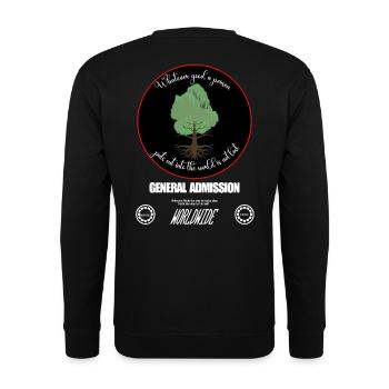 Bestes Lebensmotto - Unisex Pullover - Schwarz - Hinten - Alina (178cm)