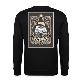 Grizzly avec casquette et cigare - Sweat-shirt Unisexe - noir - Dos - Alina (178cm)
