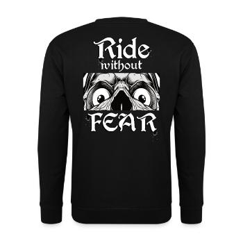 Ride without Fear! - Unisex Pullover - Schwarz - Hinten - Michal (187cm)