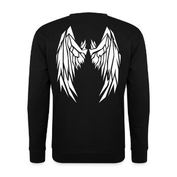 2reborn White Wings Angel Flügel Engelflügel 3 - Unisex Pullover - Schwarz - Hinten - Alina (178cm)