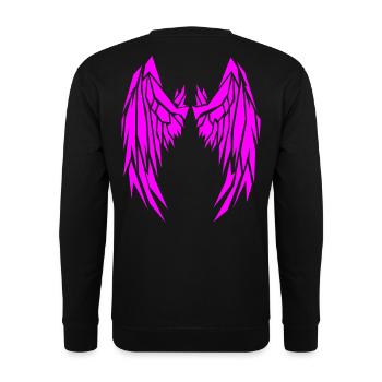 2reborn PINK Wings Angel Flügel Engelflügel 14 - Unisex Pullover - Schwarz - Hinten - Michal (187cm)
