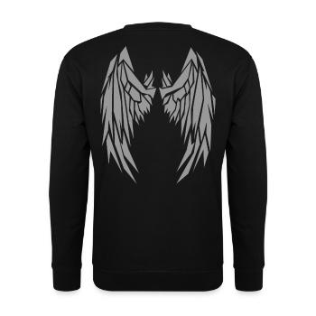 2reborn grau Wings Angel Flügel Engelflügel 5 - Unisex Pullover - Schwarz - Hinten - Alina (178cm)