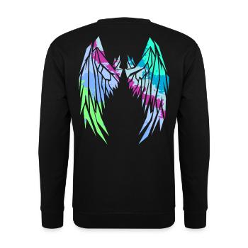 2reborn Wings Engelflügel modern art 6 - Unisex Pullover - Schwarz - Hinten - Alina (178cm)