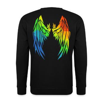 2reborn Wings Engelflügel modern art 7 - Unisex Pullover - Schwarz - Hinten - Alina (178cm)