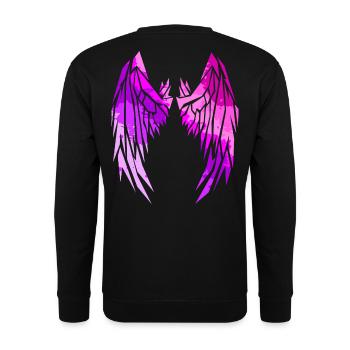 2reborn Wings Engelflügel modern art 14 - Unisex Pullover - Schwarz - Hinten - Alina (178cm)