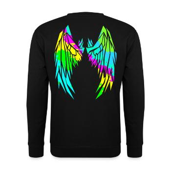 2reborn Wings Engelflügel modern art 12 - Unisex Pullover - Schwarz - Hinten - Alina (178cm)