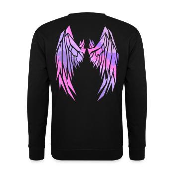 2reborn Wings Engelflügel modern art 4 - Unisex Pullover - Schwarz - Hinten - Alina (178cm)