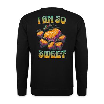 I am so sweet , pop - Unisex Pullover - Schwarz - Hinten - Alina (178cm)