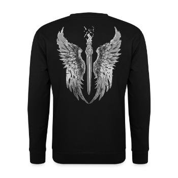 2reborn Wings Engel stab 4 - Unisex Pullover - Schwarz - Hinten - Michal (187cm)