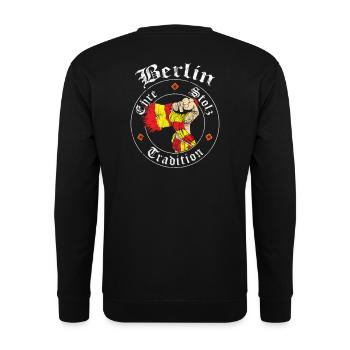 Berlin I Ehre Stolz Tradition No II - Unisex Pullover - Schwarz - Hinten - Michal (187cm)