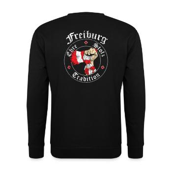 Freiburg Ehre Stolz Tradition No II - Unisex Pullover - Schwarz - Hinten - Michal (187cm)