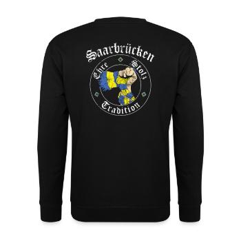 Saarbrücken Ehre Stolz Tradition No II - Unisex Pullover - Schwarz - Hinten - Michal (187cm)
