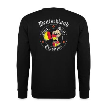Deutschland Ehre Stolz Tradition No II - Unisex Pullover - Schwarz - Hinten - Michal (187cm)